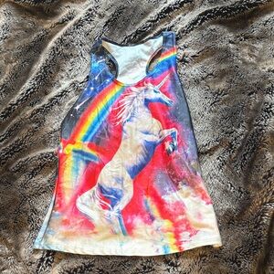 Women’s Rainbow Unicorn/Dinosaur Tank Top - Multicolor